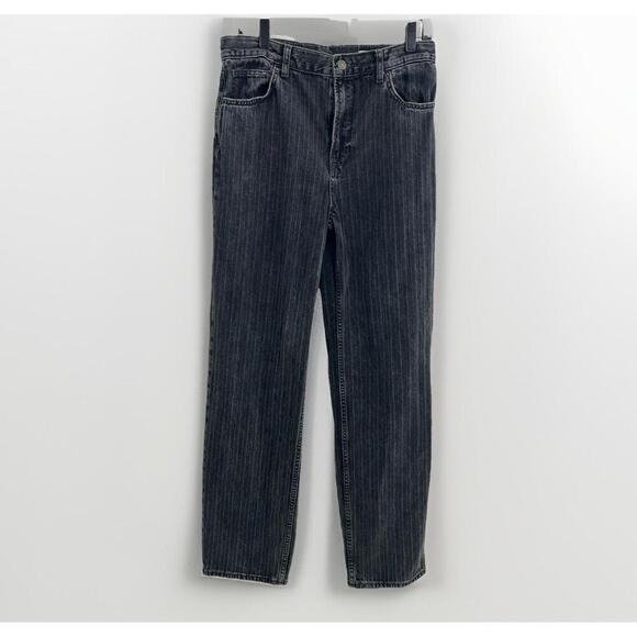 ZARA wide leg Jeans STRAIGHT leg High RISE Washed Black COLLECTION 6 Womens NWOT - Picture 5 of 9